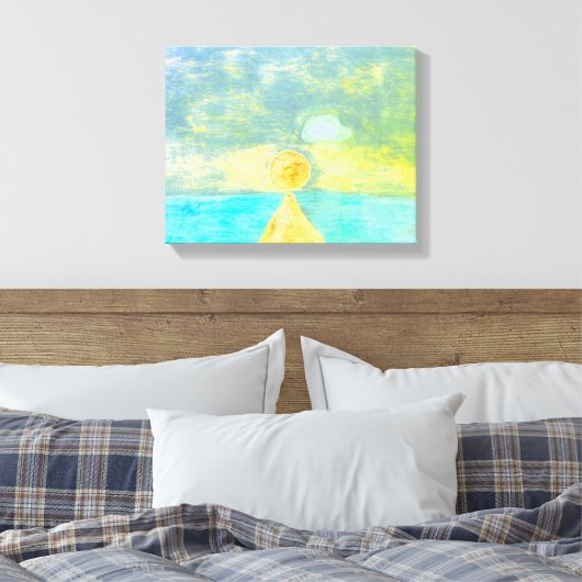 Ocean Sun Canvas Afdruk (Insitu (Slaapkamer))