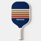 Ocean Sun Fall Across Striping with Name Pickleball Paddle (Achterkant)