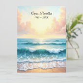 Ocean Sunrise begrafenisprogramma Kaart (Staand voorkant)