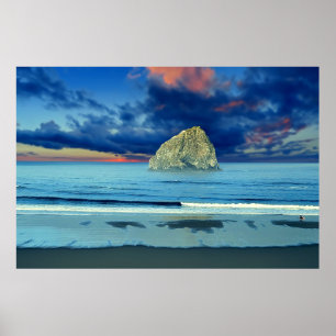 Ocean Sunrise landschapskunst Poster