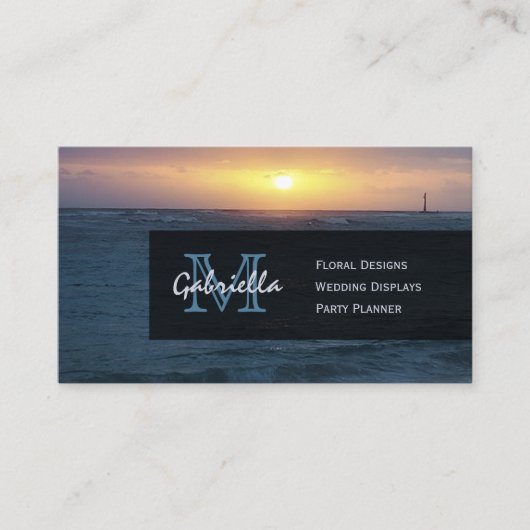 Ocean Sunrise : Monogram Visitekaartjes (Voorkant)