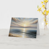 Ocean Sunrise Seascape Sympathie Kaart (Gele Bloem)
