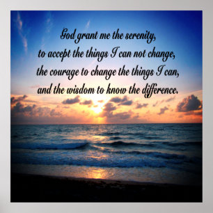 OCEAN SUNRISE SERENITY PRAYER ORIGINEEL POSTER