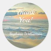 Ocean Sunset 0735 Ronde Sticker (Voorkant)