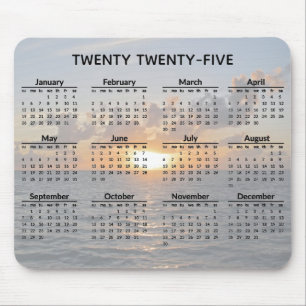 Ocean Sunset 2025 Kalender Mousepad Muismat