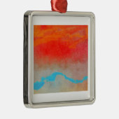 Ocean Sunset Abstract Metalen Ornament (Rechts)