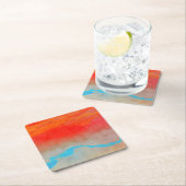 Ocean Sunset Abstract Vierkante Kartonnen Onderzetter (Insitu)