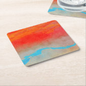 Ocean Sunset Abstract Vierkante Kartonnen Onderzetter (Schuin)