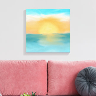Ocean Sunset Abstract Wall Art Canvas Home Decor 