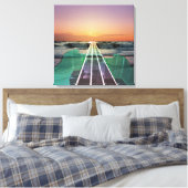 Ocean Sunset Beach Bass Art Enveloppé Toile (Insitu(Chambre))