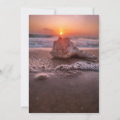 Ocean Sunset Beach Seashell, licht sparen de datum Save The Date (Achterkant)