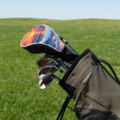 Ocean Sunset Beach Waves Waterverf Golfheadcover (Insitu)