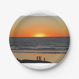 Ocean Sunset bij het strand Art Photo Paper Bord