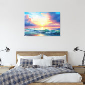 Ocean Sunset Canvas Afdruk (Insitu (Slaapkamer))