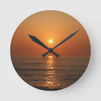Ocean Sunset Clock Ronde Klok