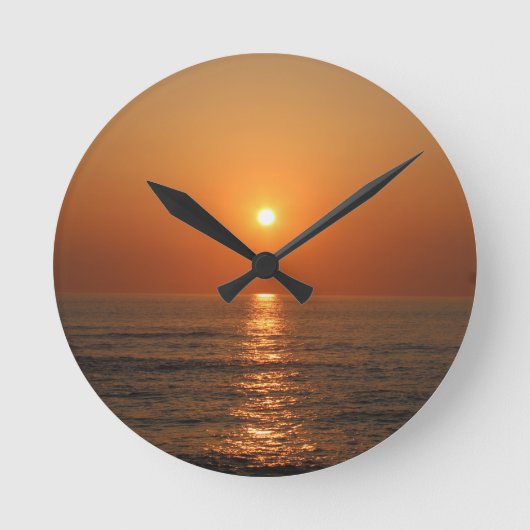 Ocean Sunset Clock Ronde Klok (Voorkant)
