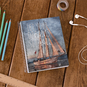 Ocean Sunset Dream Sail Inspirerend Quote Notitieboek