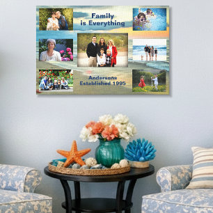 Ocean Sunset Familie 0735 Foto Canvas Print