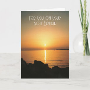 Ocean Sunset gepersonaliseerde 60e verjaardag Kaart