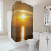 Ocean Sunset Golden Douchegordijn (In situ)