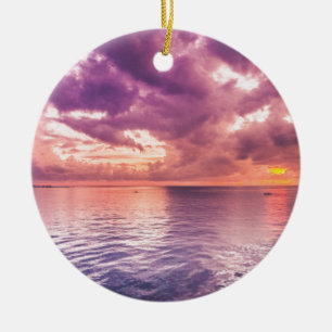 Ocean Sunset Inspirerend Keramisch Ornament