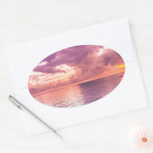Ocean Sunset Inspirerend Ovale Sticker (Envelop)
