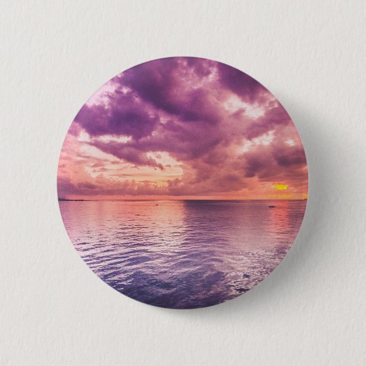 Ocean Sunset Inspirerend Ronde Button 5,7 Cm (Voorkant)