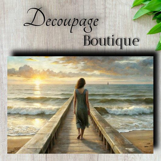 Ocean Sunset Journey Decoupage Tissuepapier