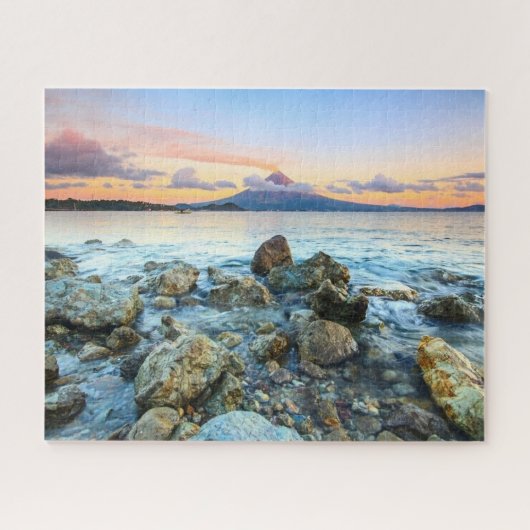 Ocean Sunset met Gentle Waves & Volcano Legpuzzel (Horizontaal)
