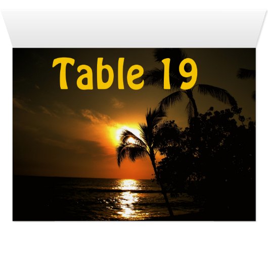 Ocean Sunset Numbered Table (Binnen Horizontaal (Onder))