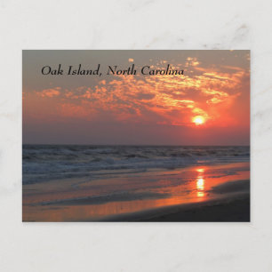 Ocean Sunset - Oak Island, NC Briefkaart