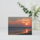 Ocean Sunset - Oak Island, NC Briefkaart (Staand voorkant)