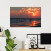 Ocean Sunset - Oak Island, NC Poster (Thuiskantoor)