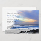 Ocean Sunset on the Beach Wedding Invitations Kaart (Voorkant / Achterkant)