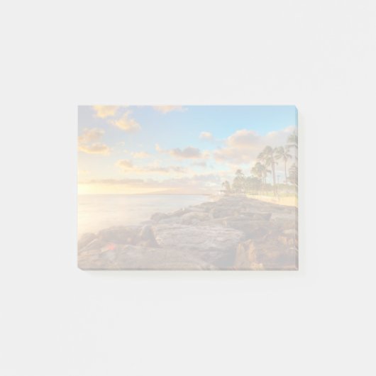 Ocean Sunset Over Rocks en Palm | O'Ahu Post-it® Notes (Voorkant)