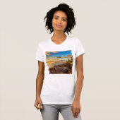 Ocean Sunset Over Rocks en Palm | O'Ahu T-shirt (Voorkant volledig)