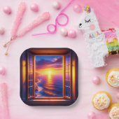 Ocean Sunset Papieren Bordje (Feest)