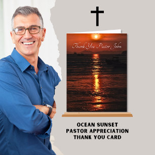 Ocean Sunset Pastor appreciatie Bedankkaart