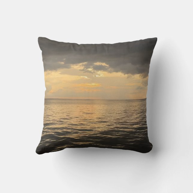 Ocean Sunset Reflection Photography -Beautiful Sea Kussen (Achterkant)