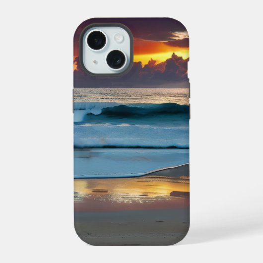 Ocean Sunset Reflection Telefoon Case iPhone 15 Hoesje (Achterkant)