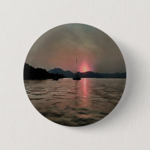 Ocean Sunset Sailboat Sunset Bozburun Marmaris Ronde Button 5,7 Cm