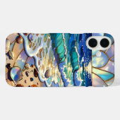 Ocean Sunset Seashell iPhone Case Coastal Art (Achterkant (horizontaal))