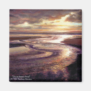 Ocean Sunset Swirl Magnet Magneet