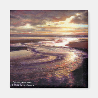 Ocean Sunset Swirl Magnet Magneet