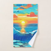 Ocean Sunset Wave Art Bad Handdoek (Handdoek)