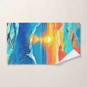 Ocean Sunset Wave Art Bad Handdoek (Handdoek)