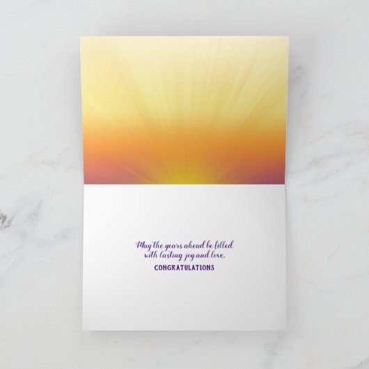 Ocean Sunset Wedding Kaart (Binnen)