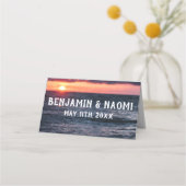 Ocean Sunset Wedding Place kaarten (Achterkant)