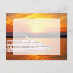 Ocean Sunset Yacht met Faux Vellum Overlay RSVP Kaartje