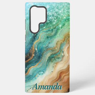 Ocean Swirl Aangepaste naam Samsung Galaxy Hoesje